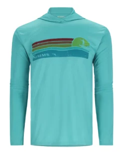 Simms Men's Tech Hoody - Artist Series - Gulf Blue/Sunset
