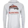 Simms Men's Tech Hoody - Artist Series - Trout Logo Flame/Sterling