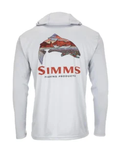 Simms Men's Tech Hoody - Artist Series - Trout Logo Flame/Sterling