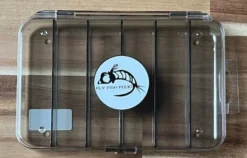 Fly Fish Food Logo Fly Box, Ultra Clear 6 Compartments, Large
