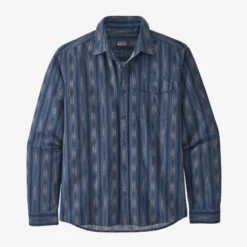 Patagonia Light Weight Fjord Flannel - Ikat Rows Stone Blue