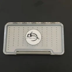 FLY FISH FOOD LOGO FLY BOX, CLEAR SINGLE SIDED - LARGE WITH EASY GRIP FOAM