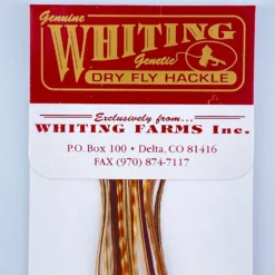 Whiting 100 Pack Dry Fly Hackle - Barred Dark Ginger - 14