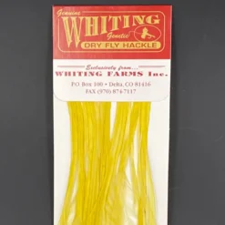 Whiting 100 Pack Dry Fly Hackle - White Dyed Pale Morning Dun - 10