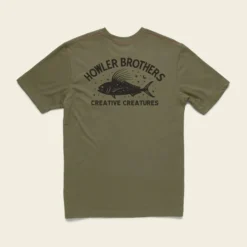 Howler Bros -Creative Creatures Roosterfish Pocket T-Shirt - Olive