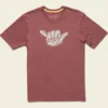 Howler Bros - Fish Shaka T-Shirt - Burgundy Heather