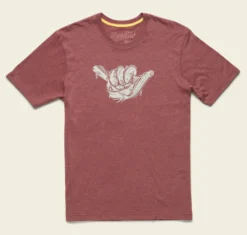Howler Bros - Fish Shaka T-Shirt - Burgundy Heather